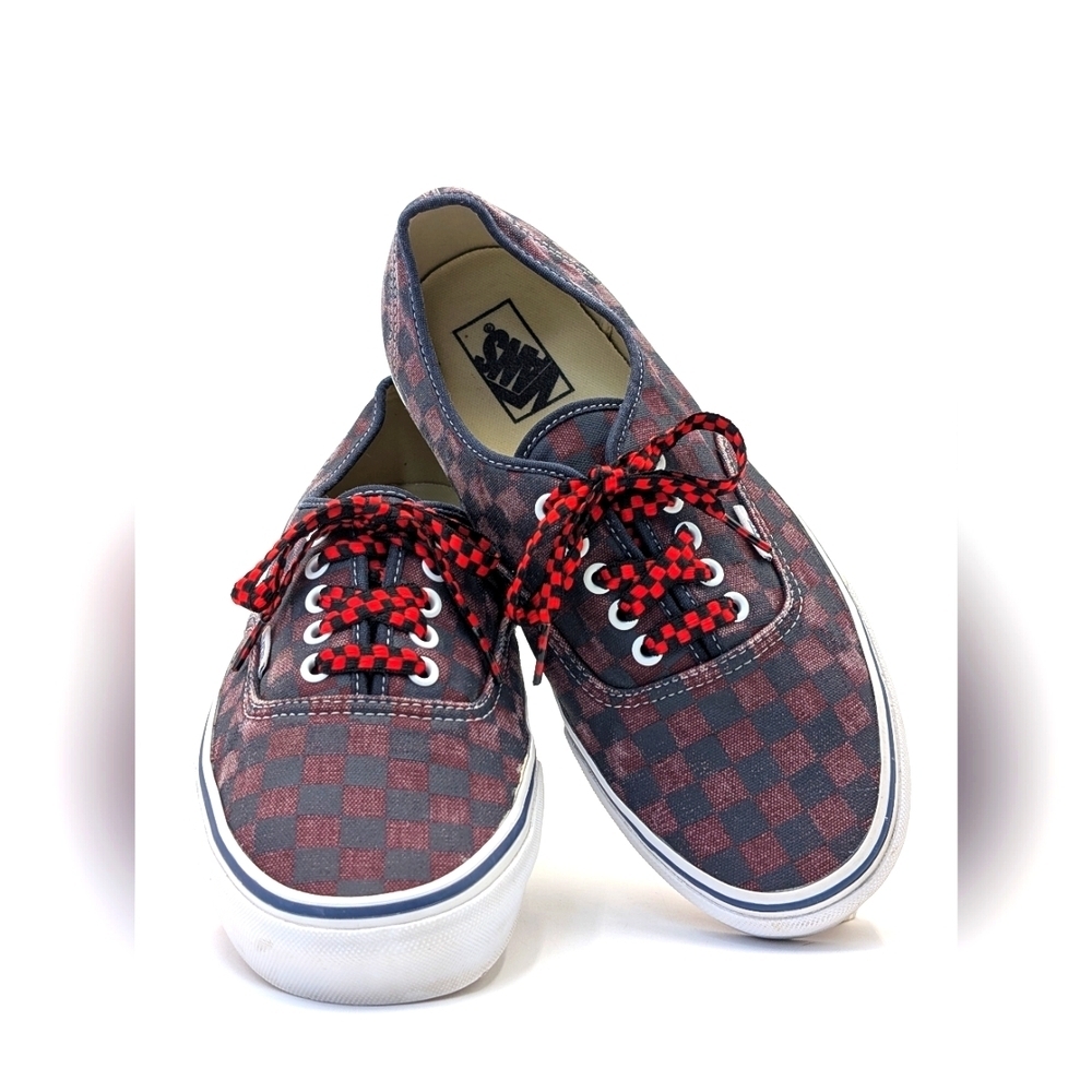 Vans Doren Red and Black Checkerboard With Checkered Shoelaces Men 10.5 Women 12 - Picture 13 of 17